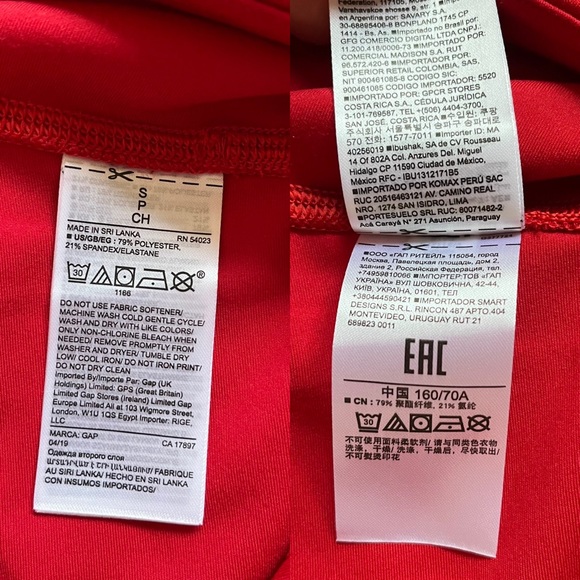 GAP Fit Blackout Technology Red/Pink Color Block 7/8 Leggings Athletic Pants - Picture 11 of 13
